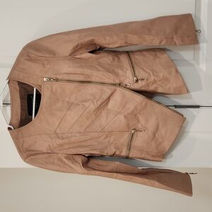 NWOT Women's Pink Faux Leather Jacket